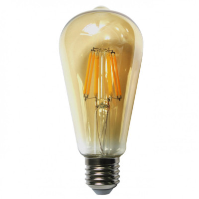 Bec LED Filament Amber E27/8W/800LM/2500K ST64 foto