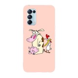 Husa compatibila cu Oppo A54s, Viceversa, model Painted Cow and Chicken, Silicon, TPU, Transparent, Carcasa