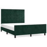Cumpara ieftin Cadru de pat fara saltea, verde inchis, 140x190 cm, catifea