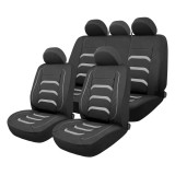Huse auto universale pentru scaune fata si spate set complet 9 piese SC24 AMiO 04624, negru-gri, pentru autoturisme, compatibile cu airbag
