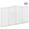 Cosuri gabion arcuite, 5 buc, 400x30x220/240cm, fier galvanizat