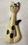 Pisica din lemn vopsita manual - figurina art deco (2)