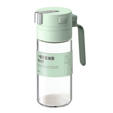 Dispenser pentru ulei, flippy, deschidere si inchidere automata a rezervorul, cu inductie gravitationala, 550 ml, 12x7.6x20.5 cm, verde