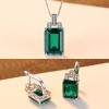 Set Cercei si Lantisor Din Argint S925 Zirconiu Smarald Green Set384M, Argintboutique