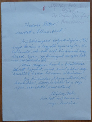 2 scrisoari catre Petru Groza in maghiara de la Horvath Bela si Alfoldy Bela foto