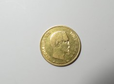 Moneda de aur 10 franci Napoleon al III-lea 1858