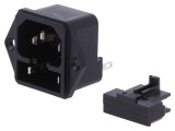 Conector alimentare AC soclu tată 10A 250VAC IEC 60320