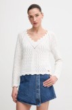 Pepe Jeans pulover de bumbac OLYA SWEATER femei, culoarea bej, light, PL702288