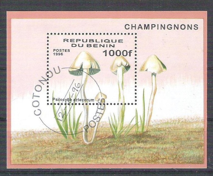 Benin 1996 Mushrooms, perf. sheet, used AB.004