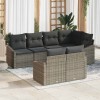 VidaXL Set de canapele pentru grădină 7 pcs Gri Rattan poli 3346759