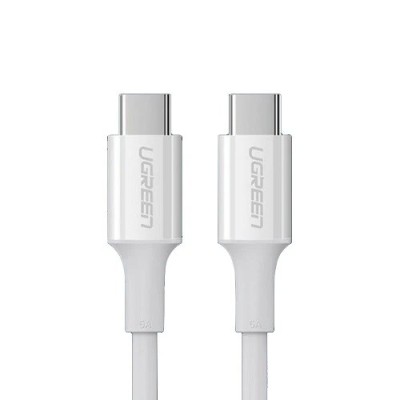 CABLU alimentare si date Ugreen, &amp;quot;US300&amp;quot;, Fast Charging Data Cable pt. smartphone, USB Type-C la USB Type-C, 5A, 1m, alb &amp;quot;60551&amp;quot; (timbru verde 0.08 le foto