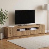 Cumpara ieftin Cabinet TV cu LED HOORN 3 buc. Stejar Artizanal Lemn prelucrat