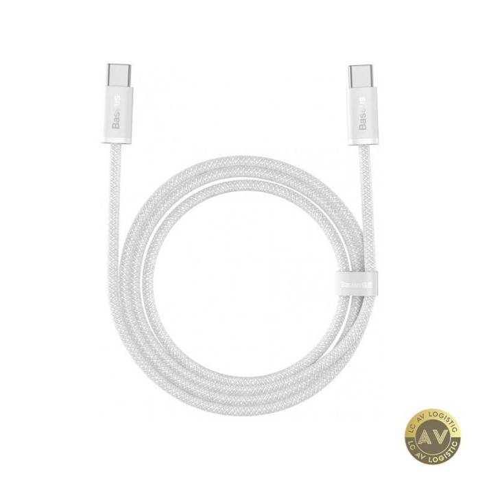 Cablu Date si Incarcare USB-C - USB-C Baseus Dynamic Series 100W 1m Alb CALD000202
