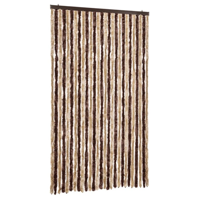 Perdea insecte, bej si maro deschis, 118 x 220 cm, chenille