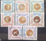 Romania 1964 Lp 596 medalii olimpice 8v. stampilate