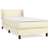 Cumpara ieftin Pat box spring cu saltea, crem, 80x200 cm, piele ecologica