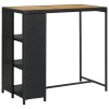 Gossi masa de bar cu raft de depozitare negru 120x60x110 cm poliratan
