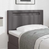 VidaXL Tăblie de pat design simplu gri 90 cm piele ecologică