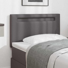 vidaXL Tăblie cap cu lumini cu bandă LED Pe perete Gri 100 cm PVC 42007299