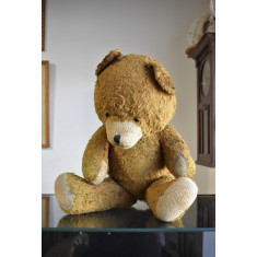 Teddy Bear / Urs vechi de jucarie Mohair umplut cu paie / Ursulet cca. 1900