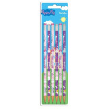 Peppa Pig- Set 6 creioane cu gumă &icirc;n blister - ***