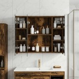 vidaXL Dulap cu oglindă pentru baie Stejar fumuriu 60 x 14,5 x 50 cm 889075