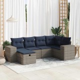 Gossi set mobilier gradina cu perne, 6 piese, gri, poliratan