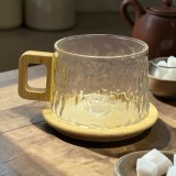 Cana , zNATURA, din sticla borosilicata cu suport si maner din bambus, 250 ml