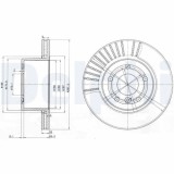 Set discuri frana Land Rover Discovery 2 (L318), 2.5 Td5 4x4, 4.0 V8 4x4, punte fata, 297x25, ventilat, DELPHI