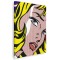 Tablou canvas portret pop art femeie blonda in nuante roz galben rosu 1020 Tablou canvas pe panza CU RAMA 40x60 cm