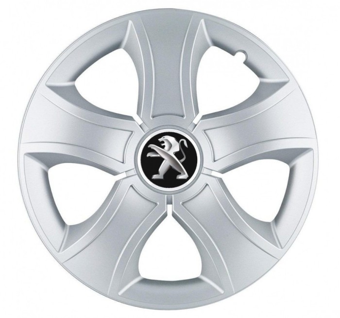 Set 4 Capace Roti pentru Peugeot, model Bis Gray, R16