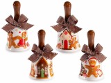 Cumpara ieftin Set 4 clopotei Craciun ceramica textil multicolor 5.5x10.5 cm