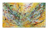 Tablou pictat manual reproducere Jackson Pollock, Compozitie abstracta, 100x60cm ulei pe panza