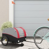 VidaXL Remorcă pentru biciclete, negru și roșu, 30 kg, fier