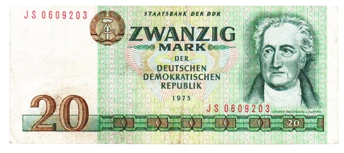 Germania DDR 20 Mark 1975 P-29 Seria 0609203