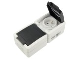 Conector alimentare AC 2P+PE 250VAC 16A IP55 pentru perete