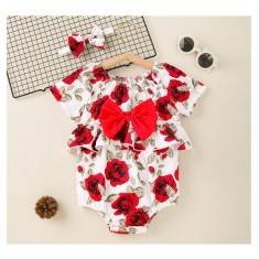 Body cu volanase pentru fetite - Roses (Marime Disponibila: 12-18 luni (Marimea