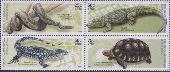 Lot de timbre cu reptile