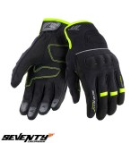 Manusi barbati pentru scuter - motocicleta Urban vara Seventy model SD-C54 negru/galben &ndash; degete tactile Negru/galben fluor XXXL (12 cm)