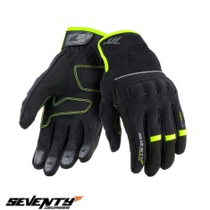 Manusi barbati pentru scuter - motocicleta Urban vara Seventy model SD-C54 negru/galben &ndash; degete tactile Negru/galben fluor XL (10 cm)