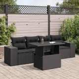 Gossi set mobilier de gradina cu perne, 5 piese, negru, poliratan