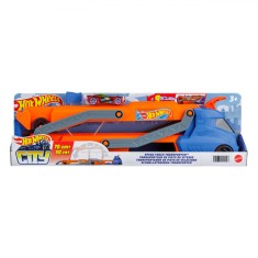 Camion Lansare Mattel, Hot Wheels, Pista 2.5m, Capacitate 9 Mașini, Multicolor, 1 Mașină Inclusă