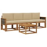 vidaXL Set mobilier gradina exterior 4 piese, lemn masiv acacia natural