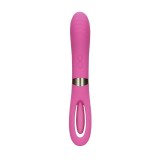 Vibrator dublu LOVELINE Double-Sided Flapping and G-Spot Vibrator, cu funcție de lovituri ritmice, 20 funcții de vibrație, roz