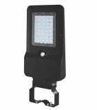 Lampa stradala solara 40W 6000lm 4000K lumina naturala neutra corp iluminat culoare neagra cu senzor de miscare IP65