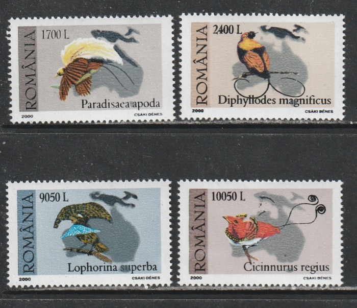 Romania 2000 - #1507 Din Comorile Muzeului Grigore Antipa Pasarea Paradis 4v MNH