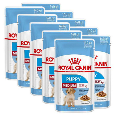 Pliculeț Royal Canin Medium Puppy 10 x 140 g foto