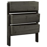 Cumpara ieftin Jardiniera pliabila, gri, 60x14x75 cm, lemn masiv de brad