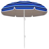 Outsunny Umbrelă de plajă &Oslash; 1,8 m mare umbrelă inclinabilă pliabilă protecție solară UPF50+ ușoară geantă de transport multicolor | Aosom Romania