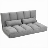 HOMCOM Canapea De Podea Pliabila, 130x73x60 cm Gri | Aosom Romania